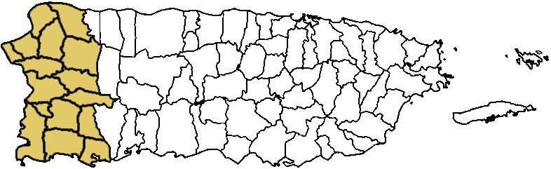 Mapa Área Oeste Puerto Rico